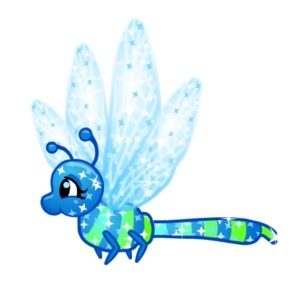 Cute Blue Glitter Dragonfly